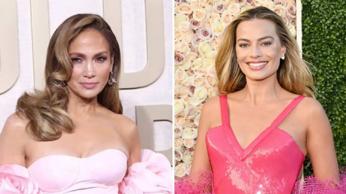 Jennifer Lopez y Margot Robbie reaccionan a sus lindos vestidos rosa en los Globos de Oro