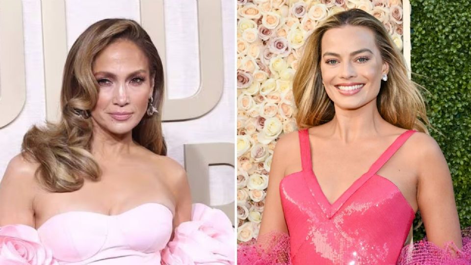 Jennifer Lopez y Margot Robbie reaccionan a sus lindos vestidos rosa en los Globos de Oro