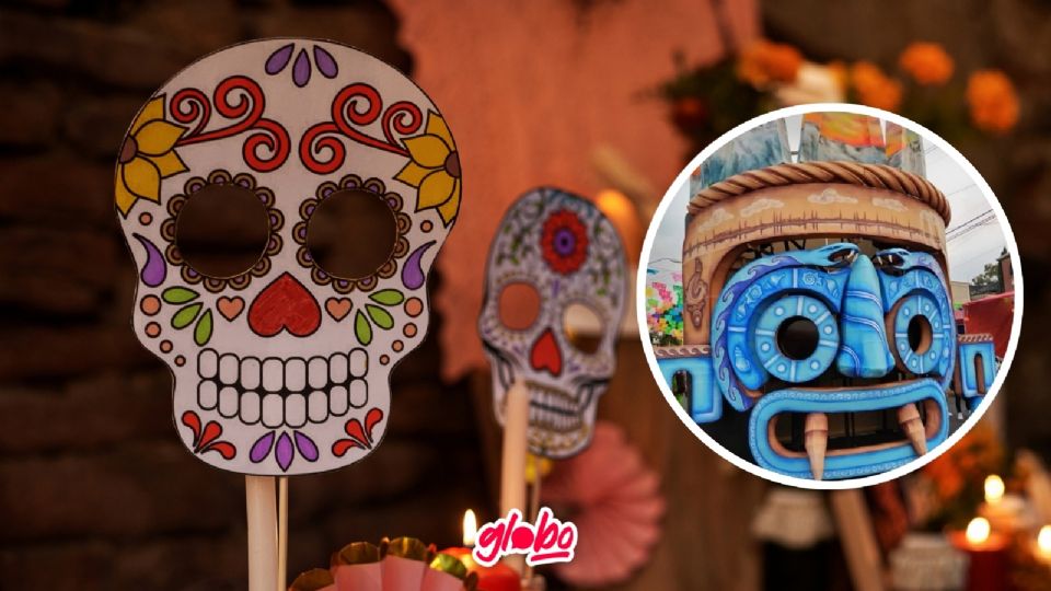 Calaveras Monumentales de Tláhuac una exposición de cultura mexicana disponible hasta el próximo 3 de noviembre.