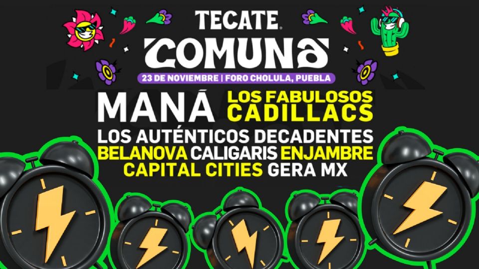 Estos son los horarios y artistas por escenarios del Tecate Comuna 2024 en Puebla.