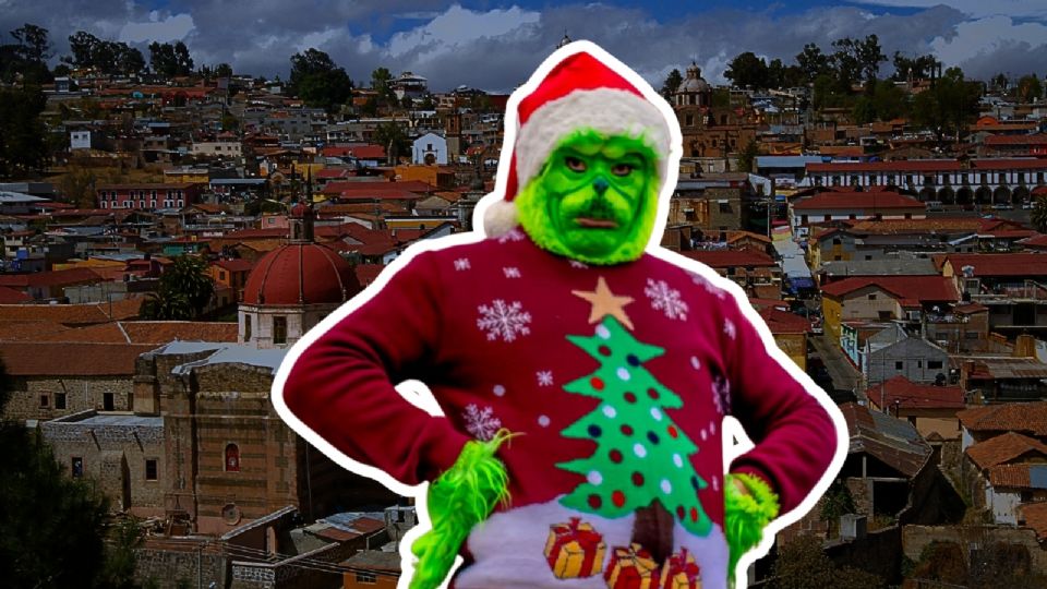 Grinch de Tlalpujahua una celebridad del Pueblo Mágico, que además tiene un talento excepcional para cantar.