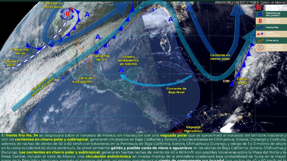 Conoce las condiciones climáticas para este viernes 9 de febrero.