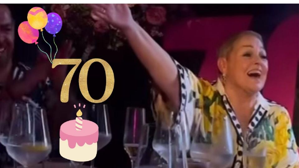 Los hijos de Lupita D´Alessio la sorprenden en su cumpleaños.