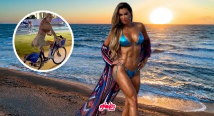 Ninel Conde se cae de la bicicleta por ir grabando con su celular | Video