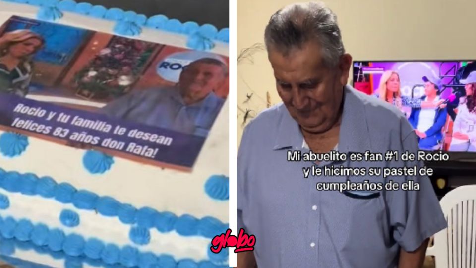 Un adulto mayor celebró su cumpleaños con un pastel temático del programa Acércate a Rocío.