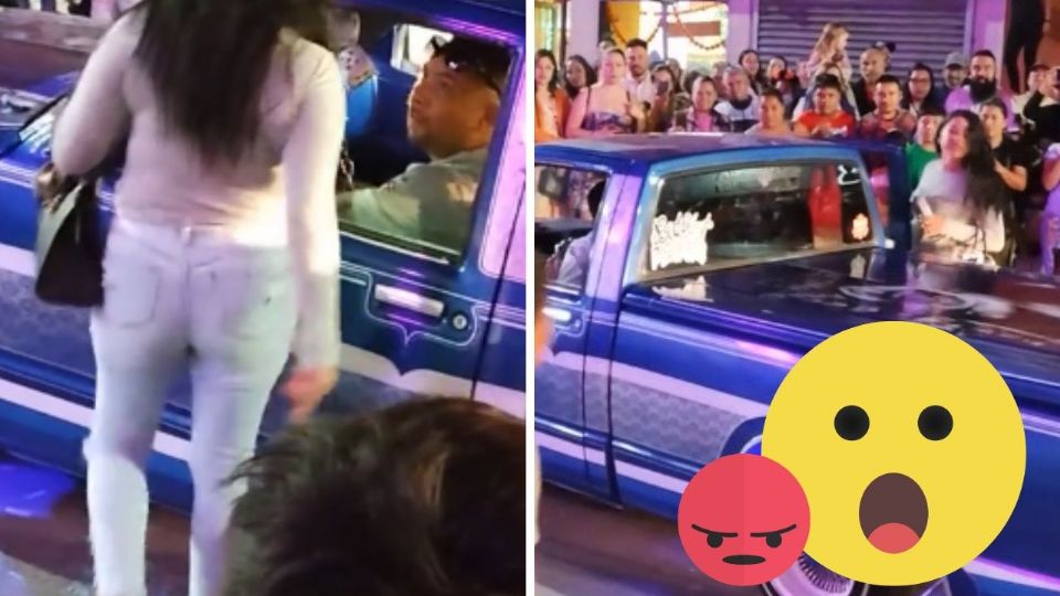 Mujer protagoniza escena de celos frente a miles de personas durante desfile de catrinas.