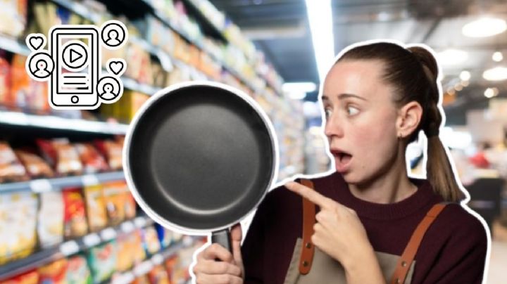 Mujer se hace viral por probar sartenes en el super de manera inesperada