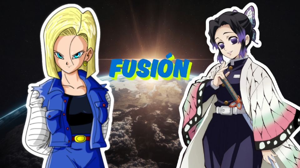 Fusión Shinobu Kocho de Demon Slayer y Androide 18 de Dragon Ball Z.