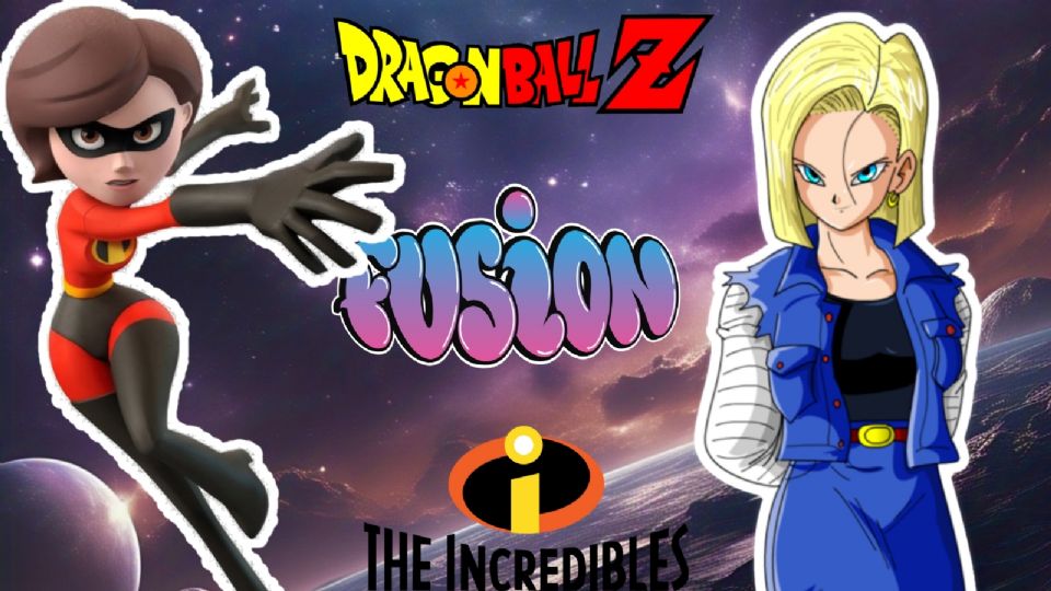 Fusión de Androide 18 de Dragon Ball Z y Elastigirl de los Increíbles.