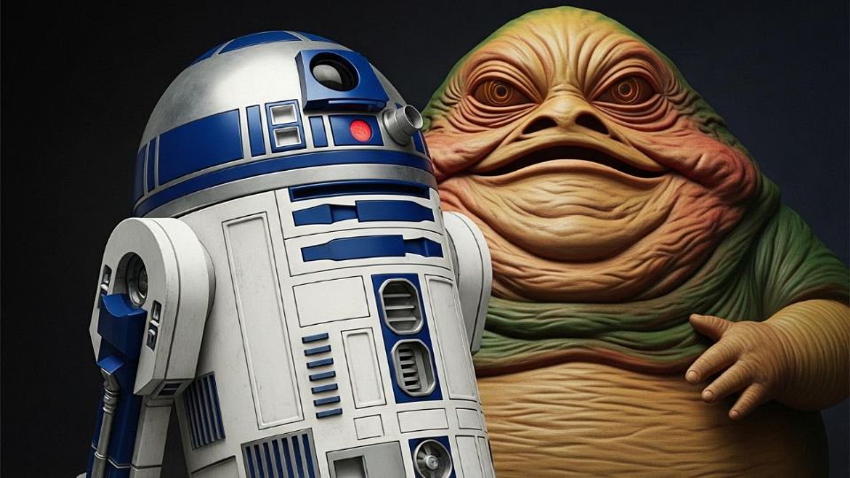 La inteligencia artificial imaginó cómo sería la fusión entre R2D2 y Jabba el Hutt y el resultado sorprende.