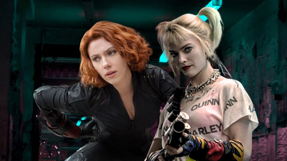 Así luciría la fusión de 'La Viuda Negra' de “Marvel” y 'Harley Quinn' de 'DC' según la Inteligencia Artificial.