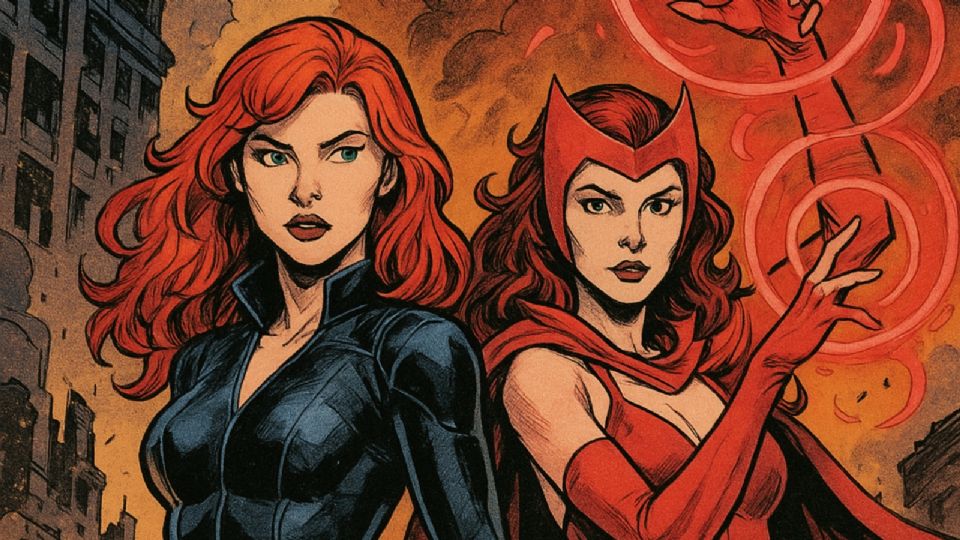 Así luciría la fusión de la Bruja Escarlata y la Viuda Negra de Marvel, según la Inteligencia Artificial.