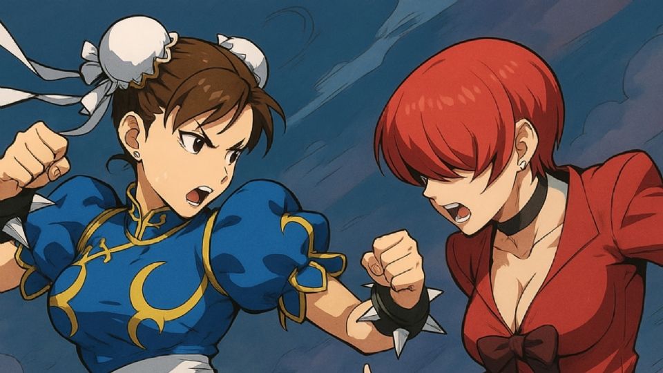 Chun-Li de Street Fighter VS. Shermie de KOF.