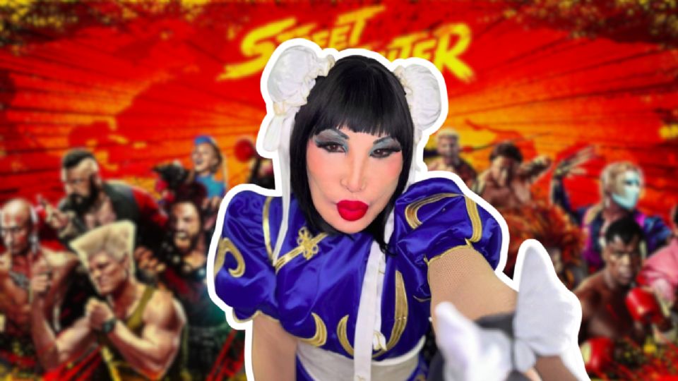 Lyn May se transforma en Chun-Li de Street Fighter, luchadora, reconocida por su atuendo azul y sus dos chongos.