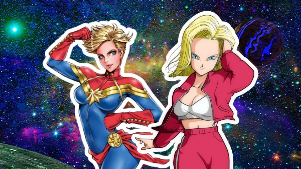 La impactante fusión de Androide 18 y Capitana Marvel creada por inteligencia artificial.