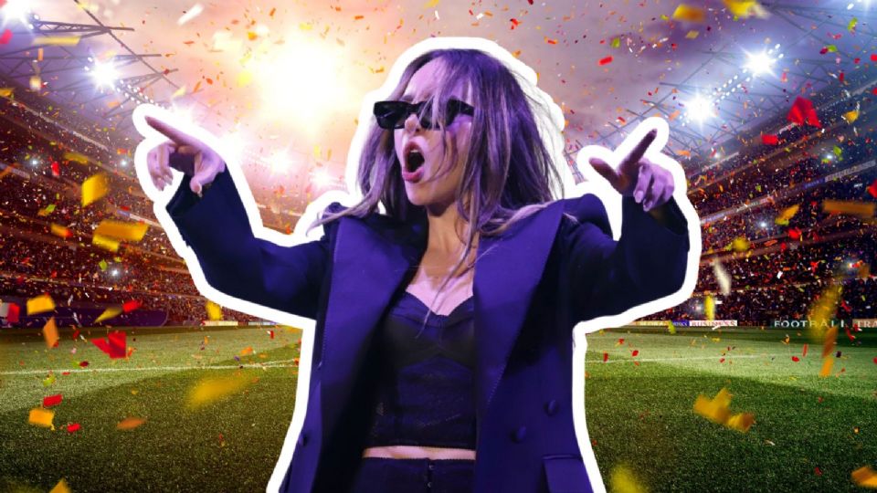 Belinda sorprende en la inauguración de la fiesta del fútbol y reafirma su gusto por los diseños arriesgados.